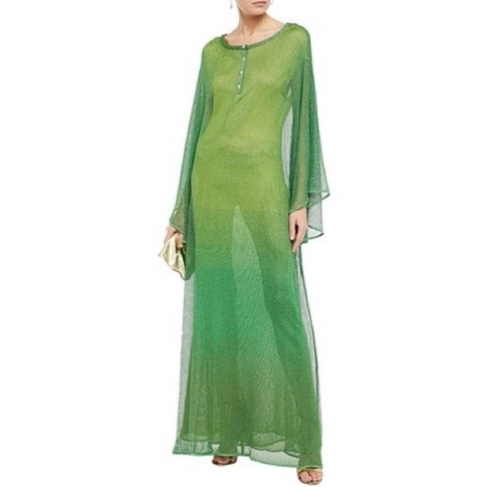 NWT MISSONI Green Ombre Metallic Maxi Dress/ Kaftan